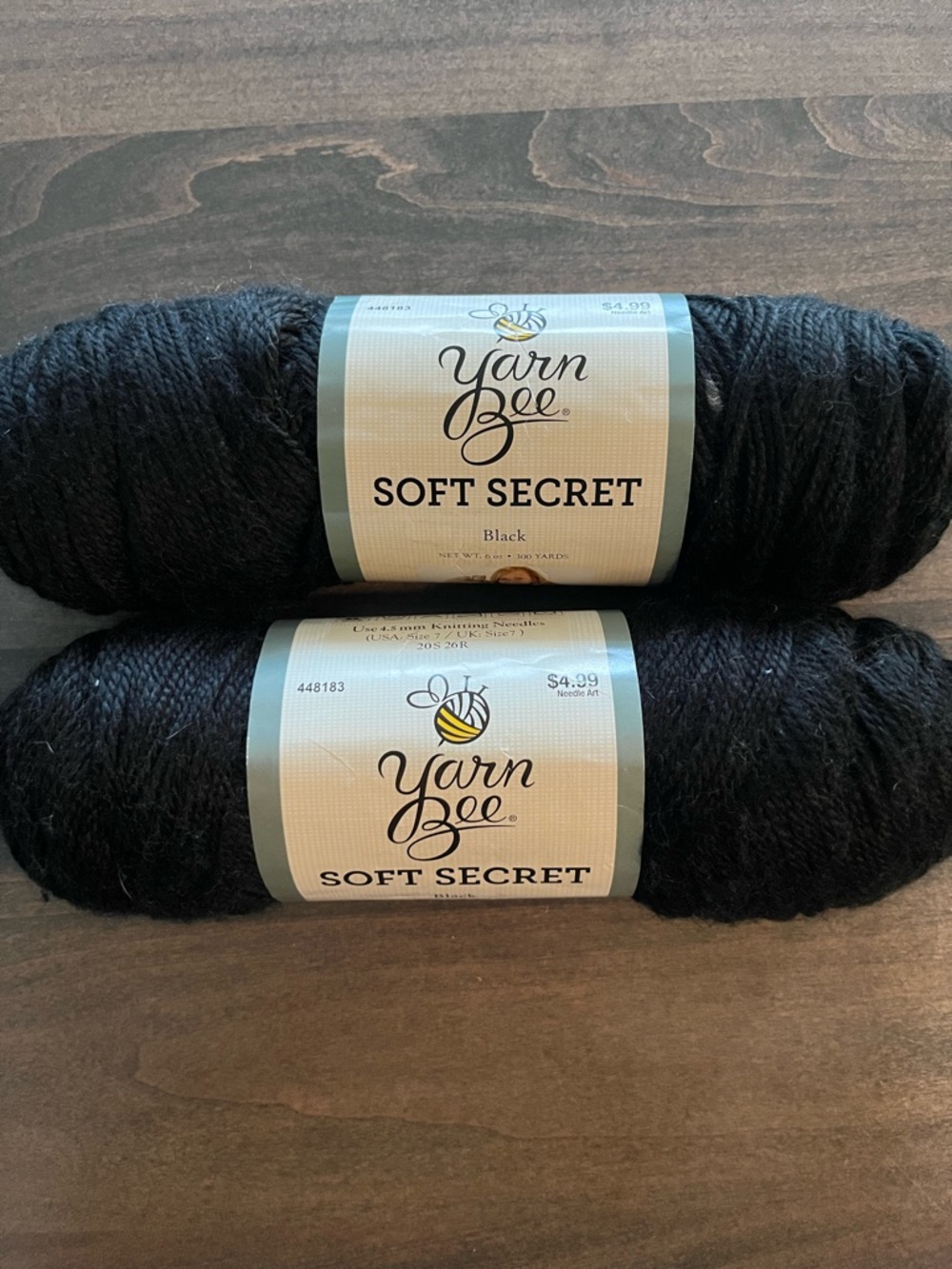 Yarn Bee Soft Secret Yarn 
Color: Black